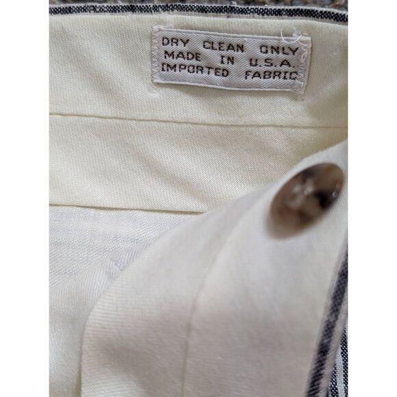 Majer Slacks Men's Blue & White Striped Mid-Rise Pants Size 40 - Picture 4 of 4